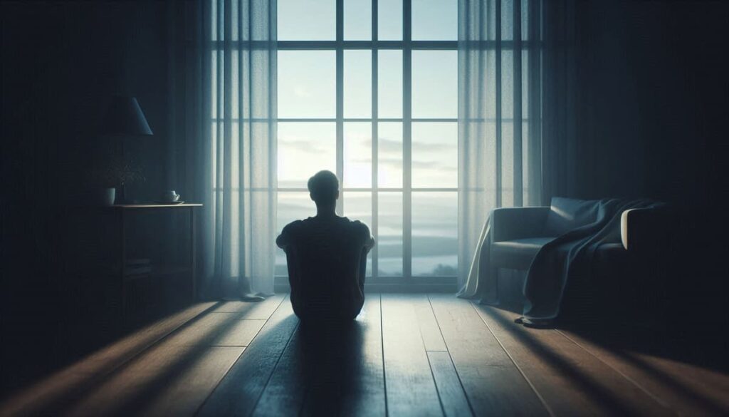 Persona reflexionando al sentirse perdido con su vida